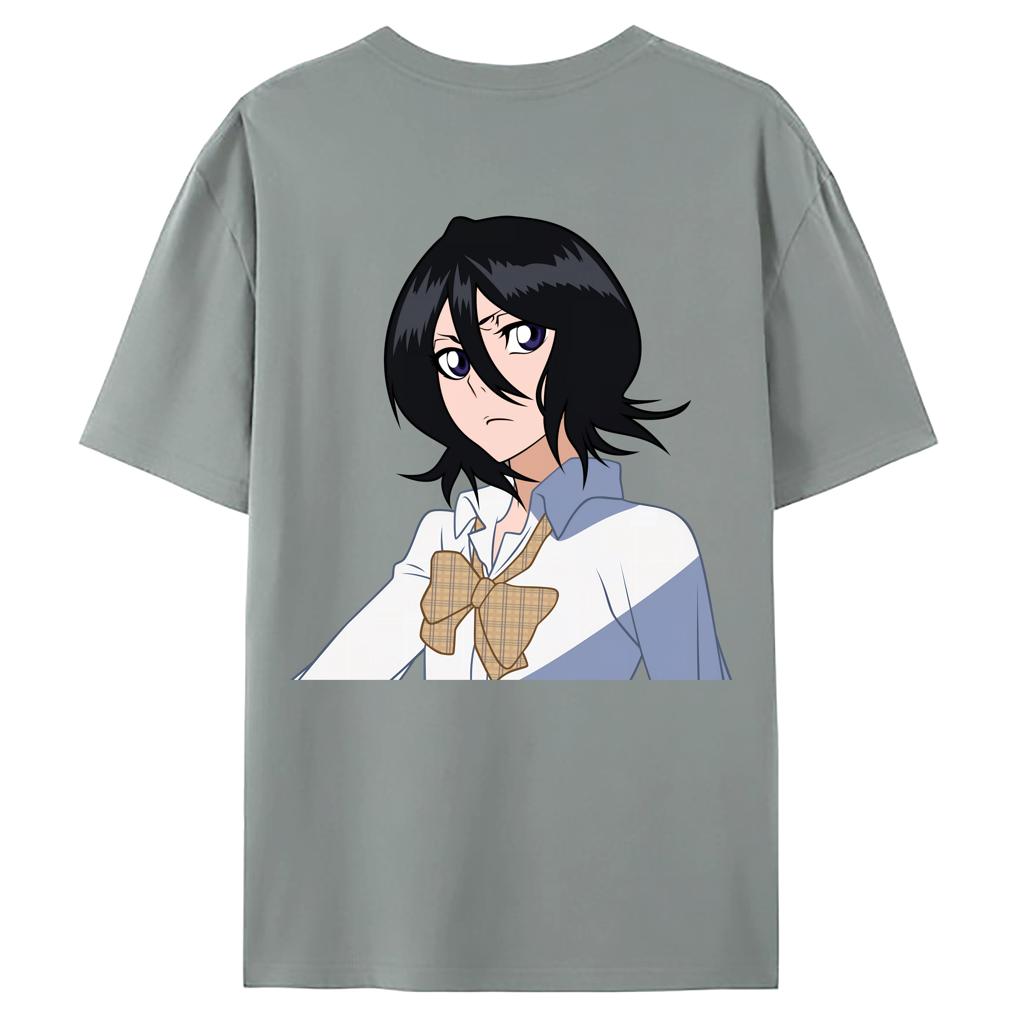 （画像用） ブリーチ 朽木ルキア BLEACH Kuchiki Rukia 綿100％ メンズ半袖Tシャツ（バックプリント） 通気性